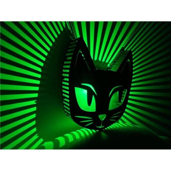 Halloween Black Cat Lights, Light Up Black Cat Sign‎ Decoration, Battery - Picture 1 of 7